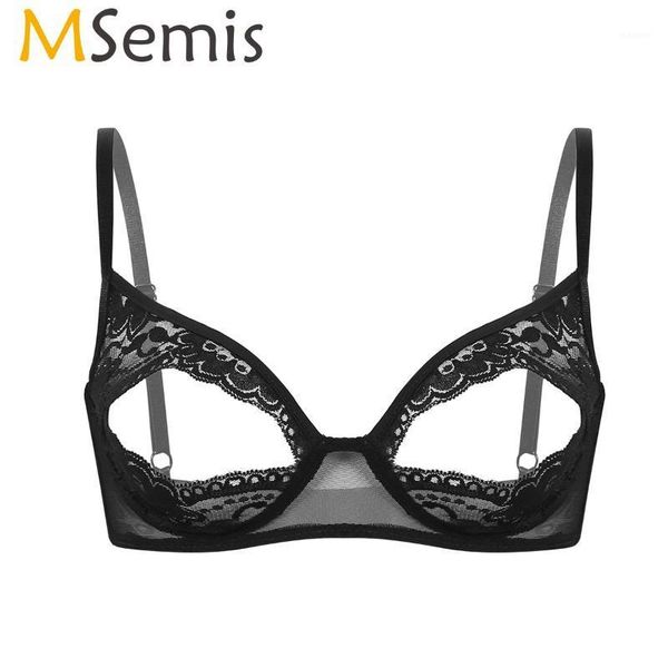 msemis open cup bra women lingerie exotic female nightwear sheer lace floral nipple split bralette wire-unlined, Red;black
msemis open cup bra women lingerie exotic female nightwear sheer lace floral nipple split bralette wire-unlined, Red;black