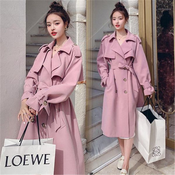 fashion 2020 spring autumn long trench coat for women casual lady double breasted street windbreaker coat female outerwear g1971, Tan;black
fashion 2020 spring autumn long trench coat for women casual lady double breasted street windbreaker coat female outerwear g1971, Tan;black
