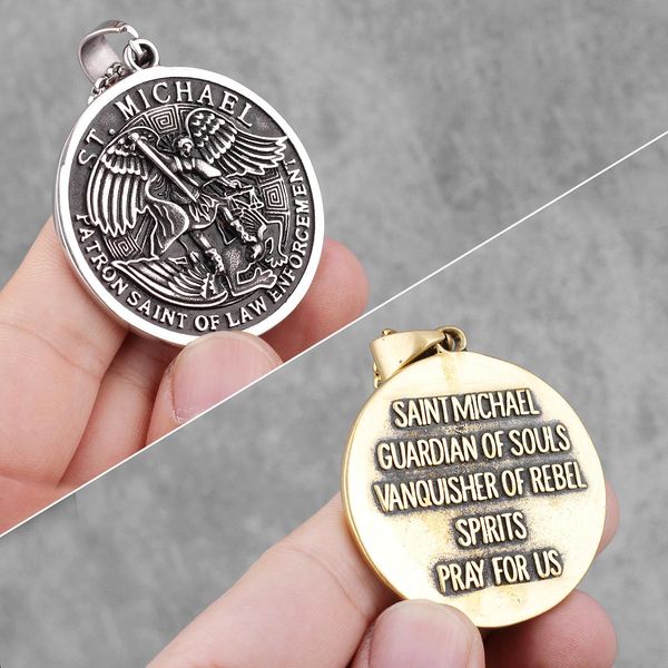 archangel st.michael guardian stainless steel gold men necklaces pendants chain for boy male jewelry creativity gift wholesale h bbymmm, Black
archangel st.michael guardian stainless steel gold men necklaces pendants chain for boy male jewelry creativity gift wholesale h bbymmm, Black