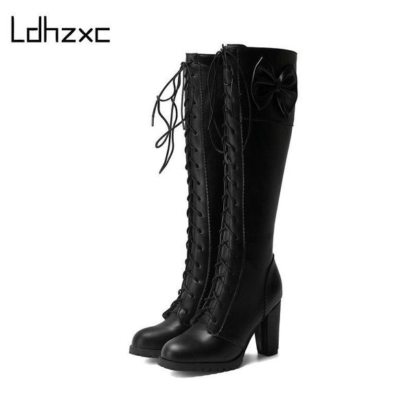 boots ldhzxc pu leather women knee-high red wedding lace-up round toe thich high heels female plus size 48, Black
boots ldhzxc pu leather women knee-high red wedding lace-up round toe thich high heels female plus size 48, Black