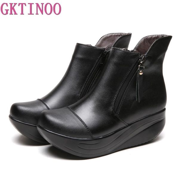 boots gktinoo warm plush women thick sole winter shoes zipper wedges platform swing plus size genuine leather ankle, Black
boots gktinoo warm plush women thick sole winter shoes zipper wedges platform swing plus size genuine leather ankle, Black