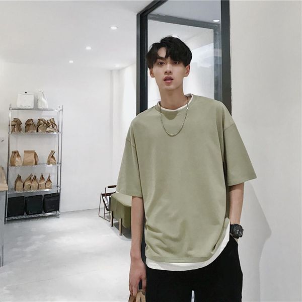 hip hop t-shirts solid color men short sleeve round neck loose patchwork oversize korean harajuku bf fake two piece tee top, White;black
hip hop t-shirts solid color men short sleeve round neck loose patchwork oversize korean harajuku bf fake two piece tee top, White;black