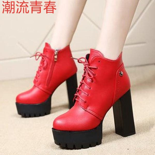 women autumn ankle boots heel female autumn single boots super high heels ladies solid color round toe ladies shoes, Black
women autumn ankle boots heel female autumn single boots super high heels ladies solid color round toe ladies shoes, Black