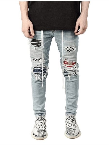 2021 autumn europe america new thin style trousers pencil jeans fashion plaid patch xyax, Blue
2021 autumn europe america new thin style trousers pencil jeans fashion plaid patch xyax, Blue