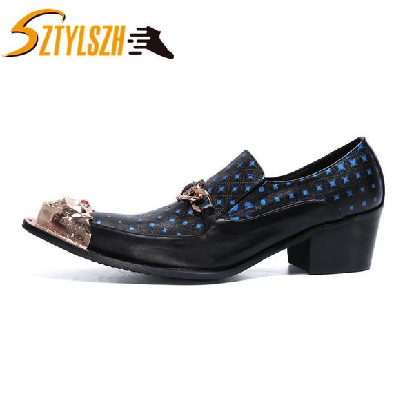 mens dress shoes high heels genuine leather wedding shoes mens formal business man oxfords zapatos de cuero, Black