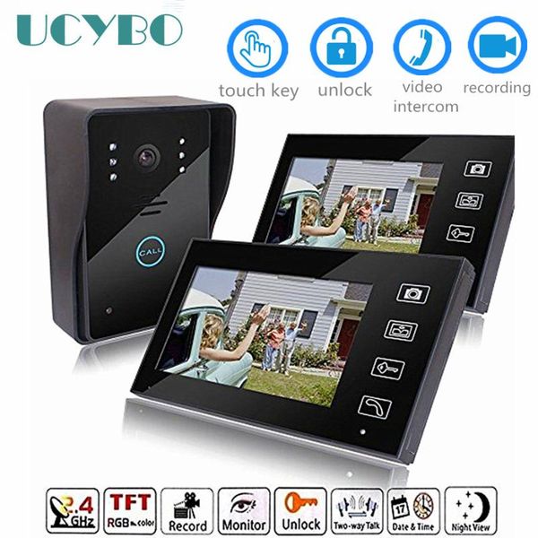 video door phones 7" phone intercom system wireless wifi doorbell 2 monitor camera infared ir home apartment doorphone
video door phones 7" phone intercom system wireless wifi doorbell 2 monitor camera infared ir home apartment doorphone
