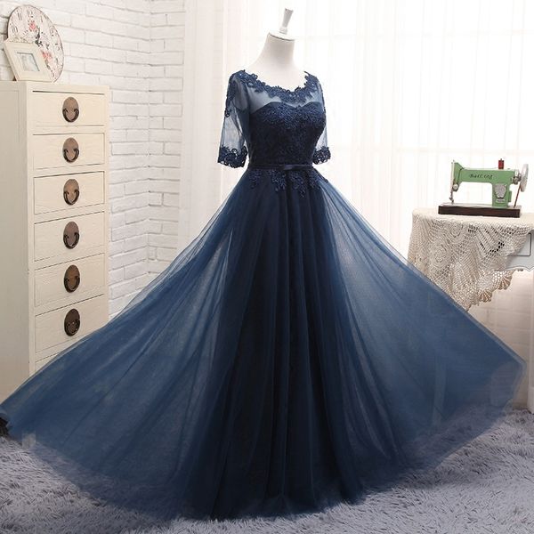 robe de soiree 2021 wholesale scoop neck half transparent lace embroidery long navy blue party prom dress bridesmaid dresses evening, Black;red
robe de soiree 2021 wholesale scoop neck half transparent lace embroidery long navy blue party prom dress bridesmaid dresses evening, Black;red