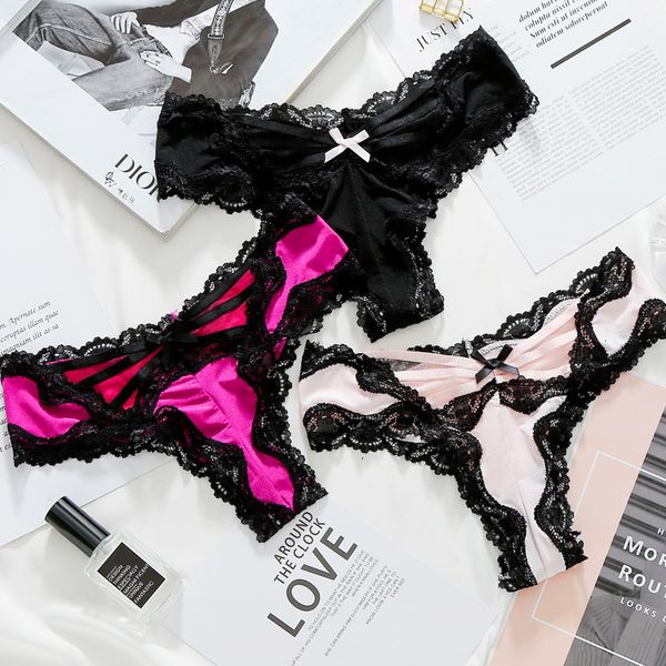 k001 new lace low waist women's underwear thong comfortable cotton crotch, Black;pink
k001 new lace low waist women's underwear thong comfortable cotton crotch, Black;pink