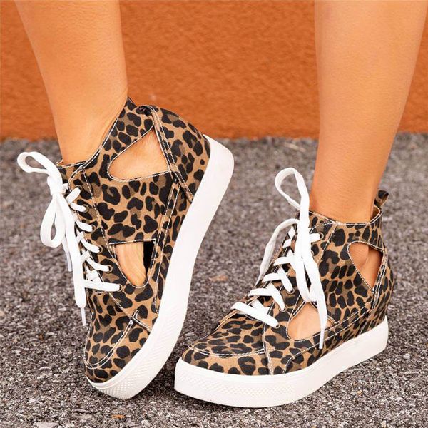 wenyujh 2020 women's wedge sneaker vulcanize shoes fashion lace up leopard increase hollow out shoes girl 0928, Black
wenyujh 2020 women's wedge sneaker vulcanize shoes fashion lace up leopard increase hollow out shoes girl 0928, Black