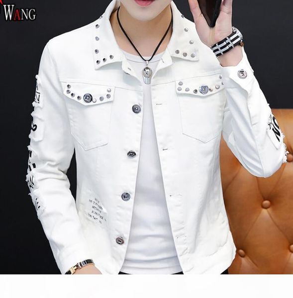 spring 2020 men denim jacket male korean version hole denim trend rivet jacket coat jean outerwear, Black;brown
spring 2020 men denim jacket male korean version hole denim trend rivet jacket coat jean outerwear, Black;brown