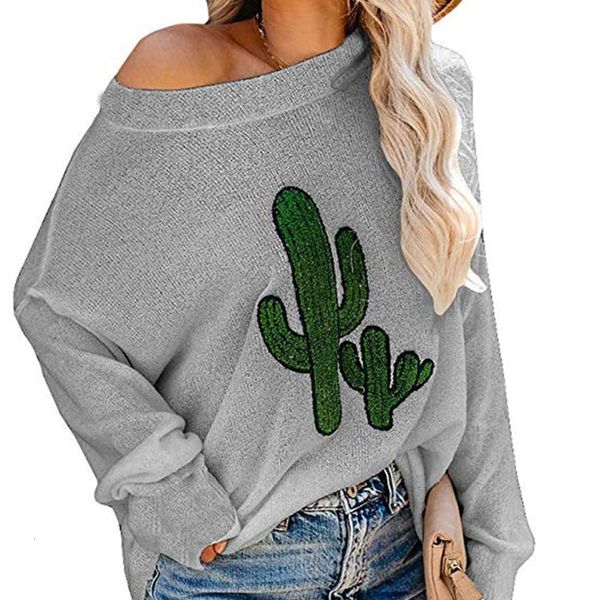 autumn women knitted jumpers o neck cactus printed knitting sweater female long sleeve loose knitwear shirt wdc3156, White;black
autumn women knitted jumpers o neck cactus printed knitting sweater female long sleeve loose knitwear shirt wdc3156, White;black
