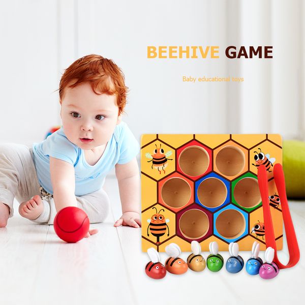 children wooden montessori leaning educatinal toys early education beehive game childhood color cognitive clip small bee toy
children wooden montessori leaning educatinal toys early education beehive game childhood color cognitive clip small bee toy