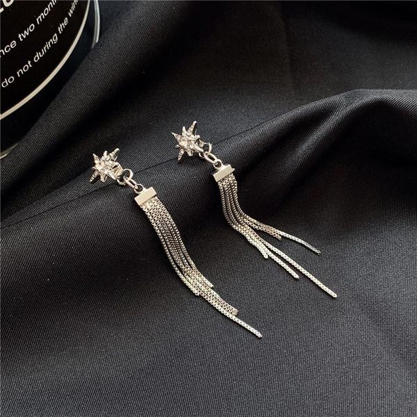 korean star stainless steel rhinestone earrings for women ladies girls long tassel earrings pendant gift wholesale, Silver
korean star stainless steel rhinestone earrings for women ladies girls long tassel earrings pendant gift wholesale, Silver