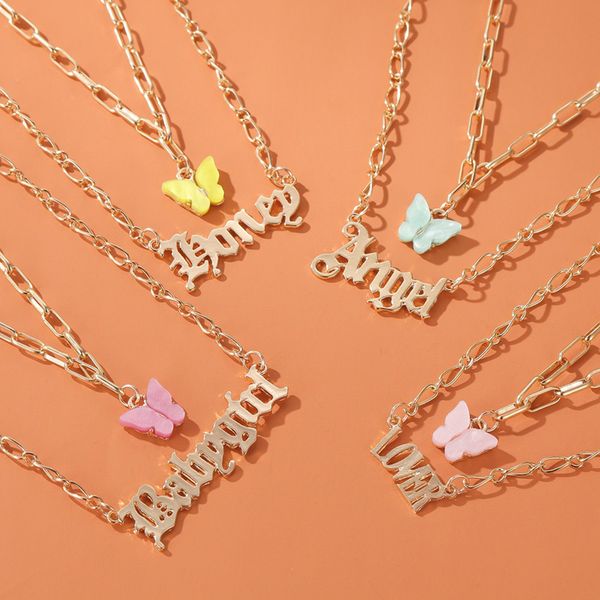 layered acrylic butterfly necklace - gold chain with babygirl angel initial pendant for women and girls, Silver
layered acrylic butterfly necklace - gold chain with babygirl angel initial pendant for women and girls, Silver