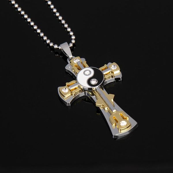 pendant necklaces style yin and yang bagua cross crystal necklace men women-couples ornament taiji wudang, Silver
pendant necklaces style yin and yang bagua cross crystal necklace men women-couples ornament taiji wudang, Silver