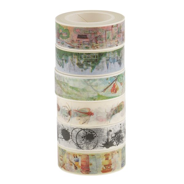 6 pieces assorted washi tape masking tape adhesive decorative tape sticker for scrapbooking
6 pieces assorted washi tape masking tape adhesive decorative tape sticker for scrapbooking