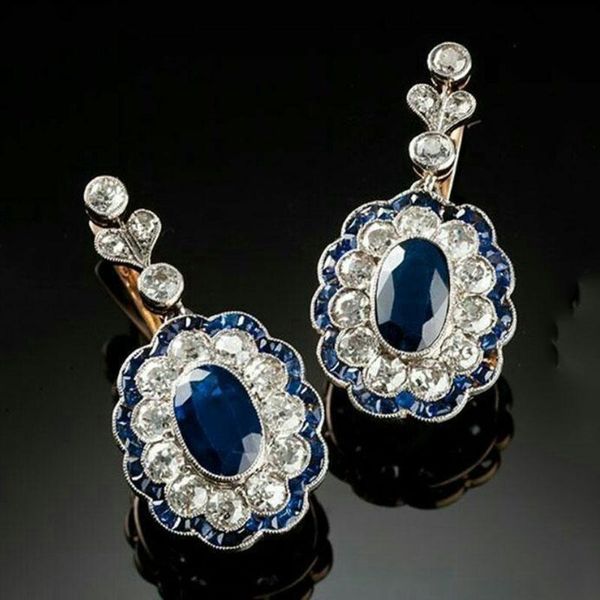 gorgeous golden royal blue cubic zircon earrings noble bride jewelry women luxury flower crystal wedding earrings, Silver
gorgeous golden royal blue cubic zircon earrings noble bride jewelry women luxury flower crystal wedding earrings, Silver