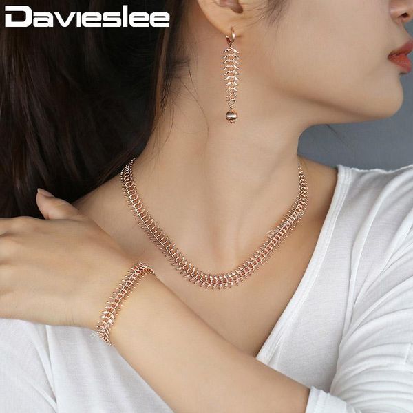 davieslee centipede link chain jewelry set for women 585 rose gold necklace bracelet earrings woman dropshipping 10/14mm lcsm01, Silver
davieslee centipede link chain jewelry set for women 585 rose gold necklace bracelet earrings woman dropshipping 10/14mm lcsm01, Silver