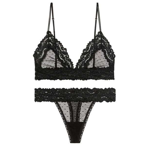 new women lace mesh bra set push up brassiere+t back panties sets backless v neck femme lingerie set transparent dot bralet y200708, Red;black
new women lace mesh bra set push up brassiere+t back panties sets backless v neck femme lingerie set transparent dot bralet y200708, Red;black