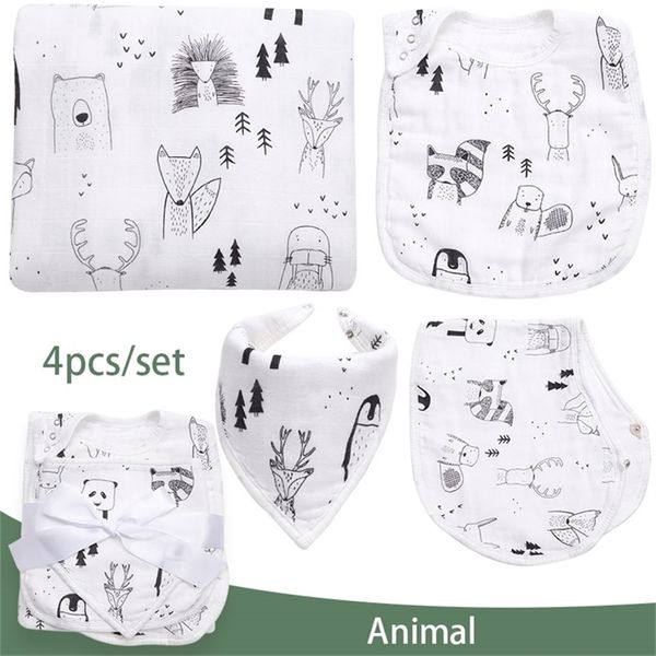 4pcs/lot blankets & bibs muslin diapers envelope for newborns fashionable swaddle wrap bath towel baby bed stuff y201009
4pcs/lot blankets & bibs muslin diapers envelope for newborns fashionable swaddle wrap bath towel baby bed stuff y201009