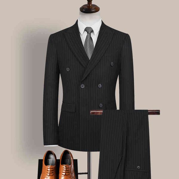 men's suits & blazers 3 pcs set coat pants vest / fashion casual boutique double breasted striped plaid business dress jacket 1ght, White;black
men's suits & blazers 3 pcs set coat pants vest / fashion casual boutique double breasted striped plaid business dress jacket 1ght, White;black