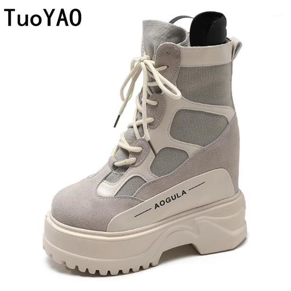 boots spring high platform 10cm heel women thick sole shoes leather wedge sneakers waterproof breathable casual 1, Black
boots spring high platform 10cm heel women thick sole shoes leather wedge sneakers waterproof breathable casual 1, Black