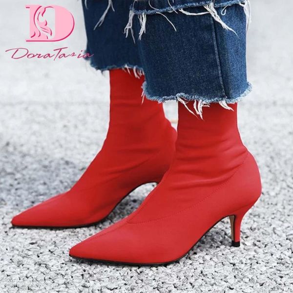 boots doratasia fashion ladies thin high heels ankle flock pointed toe women party daily shoes woman, Black
boots doratasia fashion ladies thin high heels ankle flock pointed toe women party daily shoes woman, Black