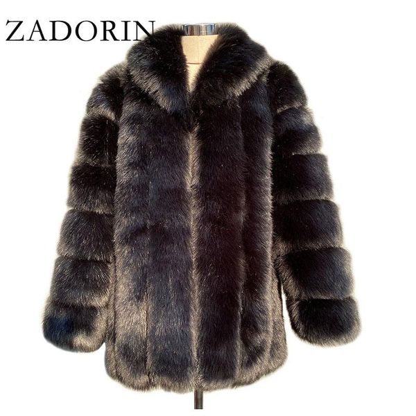 women's fur & faux zadorin elegant turn down collar coat women long thick warm fluffy jacket winter coats manteau femme, Black
women's fur & faux zadorin elegant turn down collar coat women long thick warm fluffy jacket winter coats manteau femme, Black