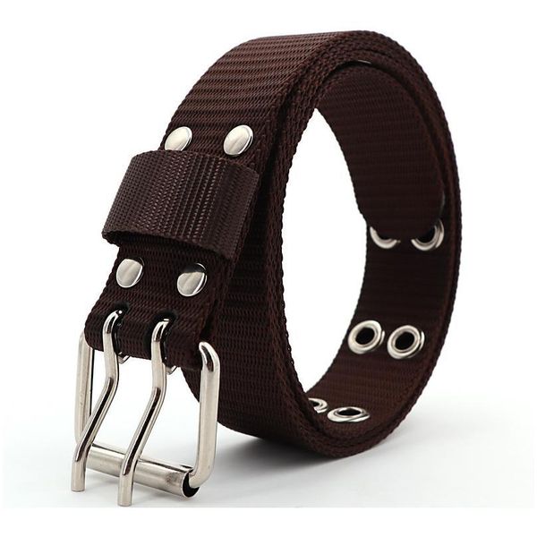new nylon material mens women belt luxury design double grommet hole buckle waistband fashion jeans belts wa jllito, Black;brown
new nylon material mens women belt luxury design double grommet hole buckle waistband fashion jeans belts wa jllito, Black;brown