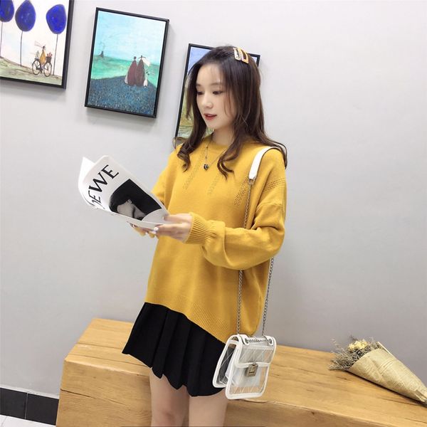 net red loose sweater women's autumn 2020 new style korean pure color for sweatersweater sweatereign style bottoming for women's o, White;black
net red loose sweater women's autumn 2020 new style korean pure color for sweatersweater sweatereign style bottoming for women's o, White;black