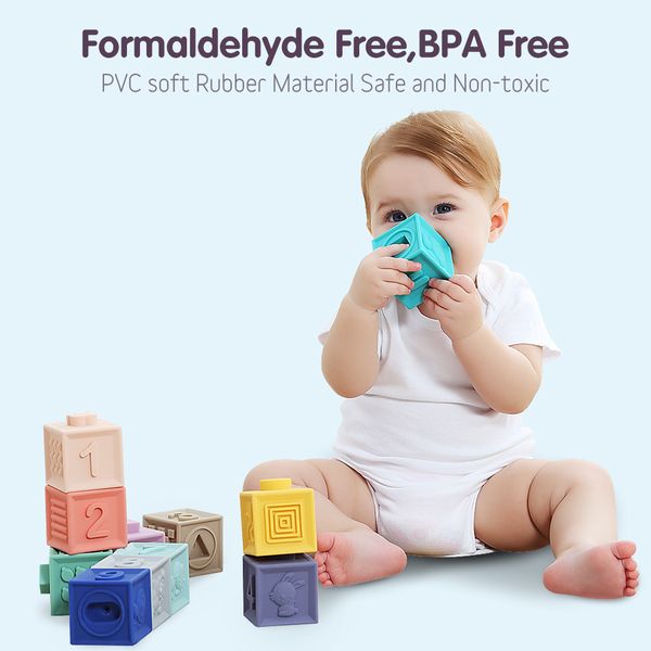 12pcs/set baby grasp toy building blocks 3d touch hand soft balls baby toys 1020