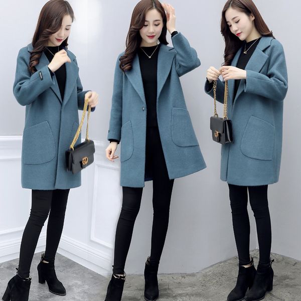 woolen women mid-length 2021 women's korean spring hepburn style outwear small suit wool coat female overcoat mujer a738, Black
woolen women mid-length 2021 women's korean spring hepburn style outwear small suit wool coat female overcoat mujer a738, Black