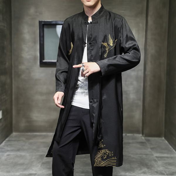 2021 spring chinese medium length windbreaker men's plate buckle hanfu xianhe embroidery ethnic style coat, Tan;black
2021 spring chinese medium length windbreaker men's plate buckle hanfu xianhe embroidery ethnic style coat, Tan;black