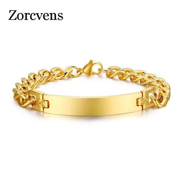 zorcvens stainless steel mens id bracelets bangle gold color curb link chain spring closure info male boy, Black
zorcvens stainless steel mens id bracelets bangle gold color curb link chain spring closure info male boy, Black
