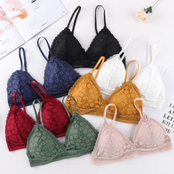 gym clothing women floral lace triangle tube bra beauty back camisole adjustable solid color wireless padded push up underwear, White;black
gym clothing women floral lace triangle tube bra beauty back camisole adjustable solid color wireless padded push up underwear, White;black