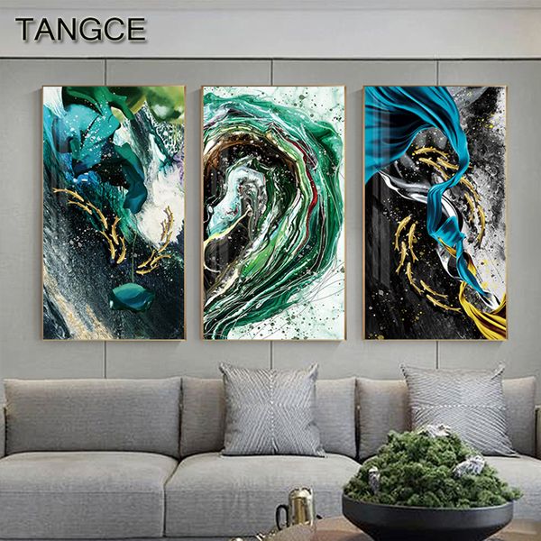 abstract flowing green canvas painting modern deep blue paint poster golden print tableaux for living room big wall art cuadros
abstract flowing green canvas painting modern deep blue paint poster golden print tableaux for living room big wall art cuadros