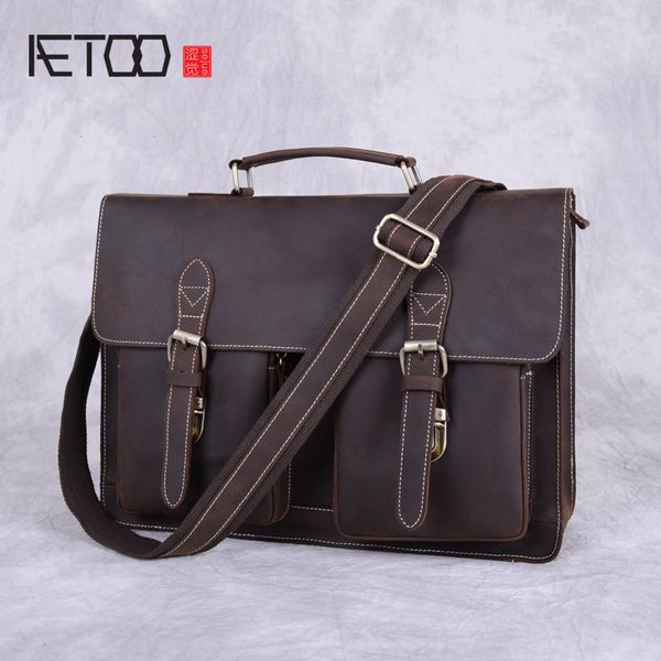 hbp aetoo mad horse leather men's bag, leather slant bag
