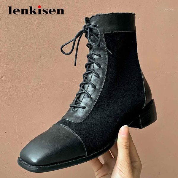 lenkisen leisure natural leather mixed cloth handmade thick med heel square toe zipper beauty lady dress dating ankle boots l8f11, Black
lenkisen leisure natural leather mixed cloth handmade thick med heel square toe zipper beauty lady dress dating ankle boots l8f11, Black