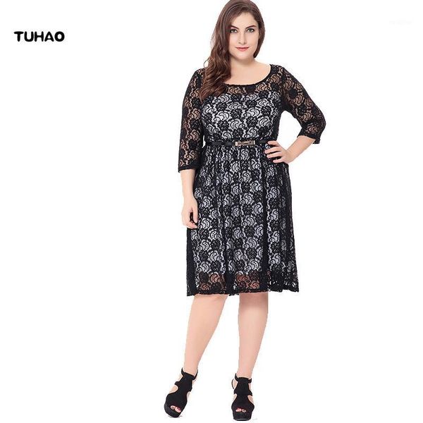 summer plus size 5xl 6xl black lace dress hollow out high waist dresses femme vestidos women's clothing of large sizes sq051, Black;gray
summer plus size 5xl 6xl black lace dress hollow out high waist dresses femme vestidos women's clothing of large sizes sq051, Black;gray