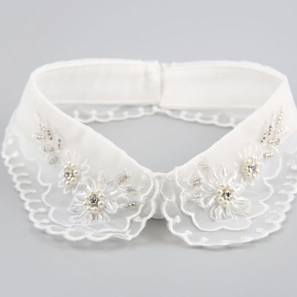 women neck tie pearl bead mesh gauze flower neckline fake collar alloy rhinestone detachable false collar removable lapel top, Black;gray
women neck tie pearl bead mesh gauze flower neckline fake collar alloy rhinestone detachable false collar removable lapel top, Black;gray