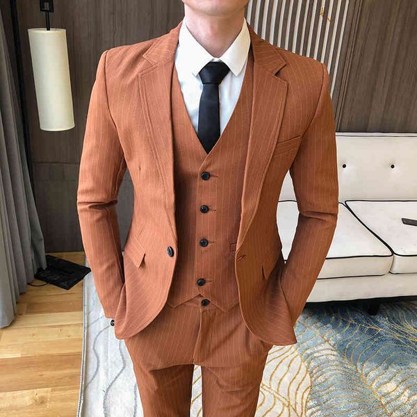 men's suits & blazers 3 pcs set jacket vest pants / fashion new casual business wedding groom striped suit coat trousers waistcoat, White;black
men's suits & blazers 3 pcs set jacket vest pants / fashion new casual business wedding groom striped suit coat trousers waistcoat, White;black