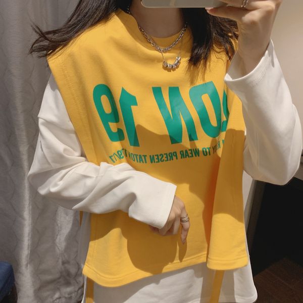 0mngq spring and autumn korean women's casual t-shirt versatile letter d0qfw set t-shirt vest two printed white 1145 piece, Black
0mngq spring and autumn korean women's casual t-shirt versatile letter d0qfw set t-shirt vest two printed white 1145 piece, Black