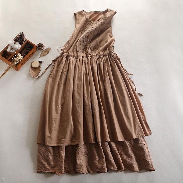 new korean-style loose cotton embroidered dress women's lace-up sleeveless dress princess, Black;gray
new korean-style loose cotton embroidered dress women's lace-up sleeveless dress princess, Black;gray