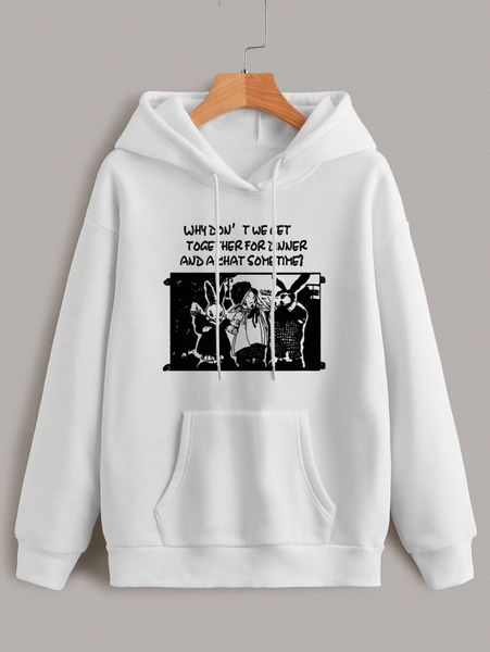 slogan & cartoon graphic drop shoulder drawstring thermal hoodie s8bw#, White;black
slogan & cartoon graphic drop shoulder drawstring thermal hoodie s8bw#, White;black