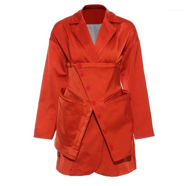 women orange split two piece blazer new lapel long sleeve loose fit jacket fashion tide spring autumn 2020 t2461, White;black
women orange split two piece blazer new lapel long sleeve loose fit jacket fashion tide spring autumn 2020 t2461, White;black