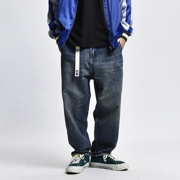 men's jeans washed distressed men splash ink dark blue denim pants mens streetwear casual baggy trousers1
men's jeans washed distressed men splash ink dark blue denim pants mens streetwear casual baggy trousers1