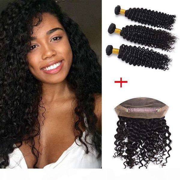 360 lace frontal with bundle pre plucked 8a deep wave curly lace frontal closure with bundles brazilian virgin hair with closure, Black;brown
360 lace frontal with bundle pre plucked 8a deep wave curly lace frontal closure with bundles brazilian virgin hair with closure, Black;brown