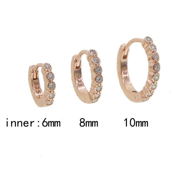 hoop & huggie 925 sterling silver fashion round cubic zircon circle earring mini ear bone buckle 6mm 8mm 10mm slim trendy female jewelry, Golden;silver
hoop & huggie 925 sterling silver fashion round cubic zircon circle earring mini ear bone buckle 6mm 8mm 10mm slim trendy female jewelry, Golden;silver