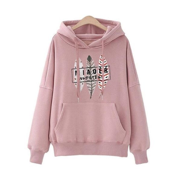 women hoodies 2020 new girls long sleeve pullover autumn spring sweatshirt and hoody ladies hooded feather printed casual lj201102, Black
women hoodies 2020 new girls long sleeve pullover autumn spring sweatshirt and hoody ladies hooded feather printed casual lj201102, Black