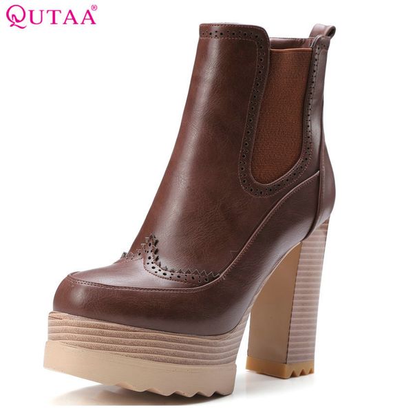 qutaa 2020 women ankle boots square high heel synthetic leather round toe platform women motorcycle ankle boots size 34-42 t200425, Black
qutaa 2020 women ankle boots square high heel synthetic leather round toe platform women motorcycle ankle boots size 34-42 t200425, Black